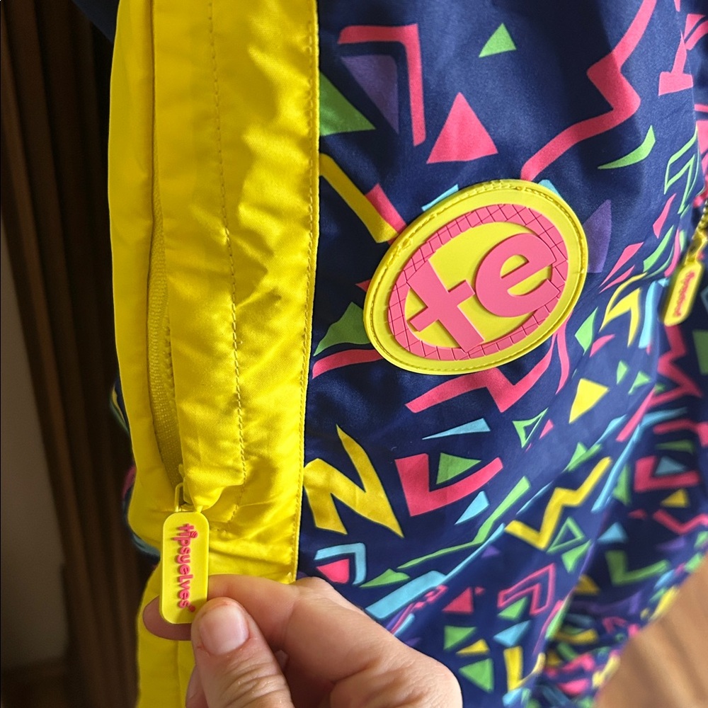Tipsy elves snowsuit ski snowboard 80s pattern purple yellow - Picture 5 of 8
